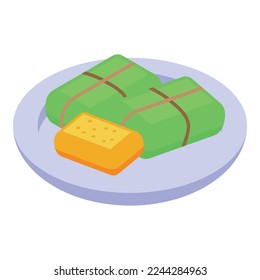 Green pack food icon isometric vector. Brazilian dish. Culinary snack