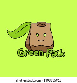 green pack logo icon for packaging industry or company