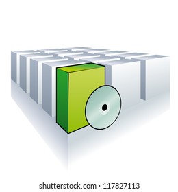 Green Package Box With DVD
