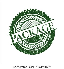 Green Package distressed grunge stamp