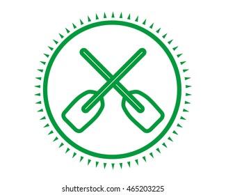 green paddle icon sport equipment tool utensil image vector 