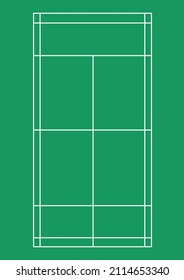 Green Padel court from above (vector)