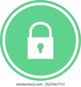 Green padlock icon. Green padlock button.