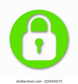 Green Padlock Symbol einzeln auf weißem Hintergrund. Symbolzeichensperre. Vektorgrafik.