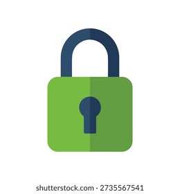 Green padlock symbol for security and protection concepts