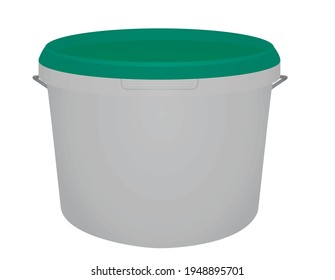 Green paint bucket. vector illustration
