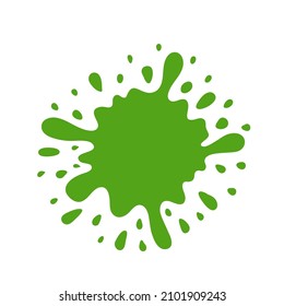 Green paint drop and splash hand drawn for design