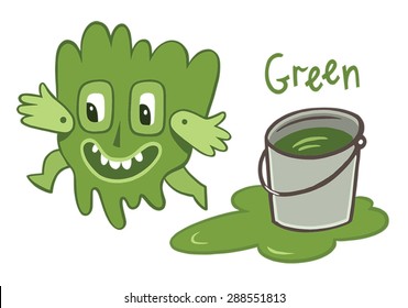 green paint as a funny man