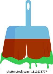 Pintura verde, ilustración, vector sobre fondo blanco.
