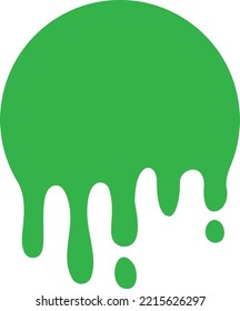 Plantilla de logotipo de pintura verde. Circulo líquido de goteo