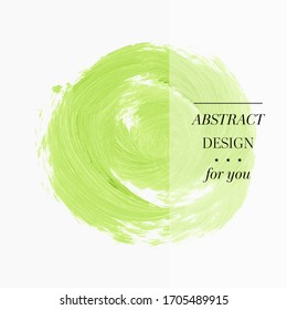 Green paint messy round background - Vector. Summer style design. Creative logo textured artwork. Abstract idea.