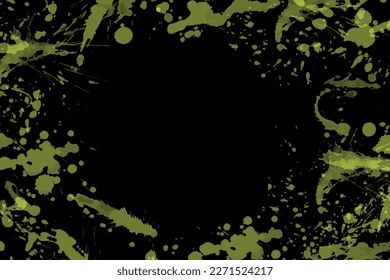 Green paint on a black background design