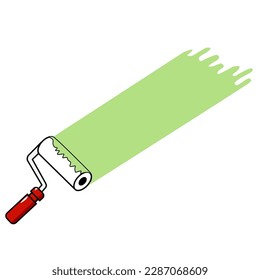 Green paint with paint roller.
Perfect design for headline and sale banner. 