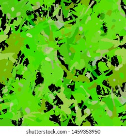 Green paint seamless pattern, abstract multicolor vector background. Colorful design wallpaper for textile, fabric, wrapping paper.