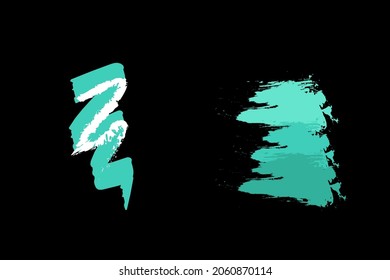 Green paint smear on a black fon