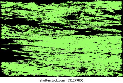 green paint smeared. grunge texture. black background. vector illustration.