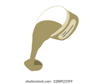 Green paint spills out. Vector illustration