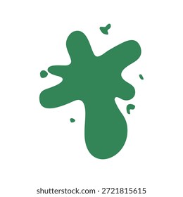 Salpicaduras de pintura verde, gota líquida o tinta, aislado en blanco. Ilustración de forma de limo líquido orgánico abstracto de Vector. Salpicaduras de pintura colorida