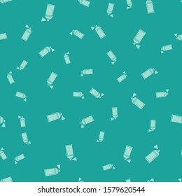 Green Paint spray can icon isolated seamless pattern on green background.  Vector Illustration