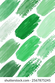 Green paint strokes, textured brush marks, vibrant color palette, artistic background, abstract design, nature-inspired theme.