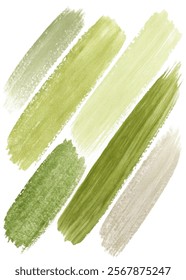 Green paint strokes, textured brush marks, artistic background, nature-inspired color palette, abstract design elements.