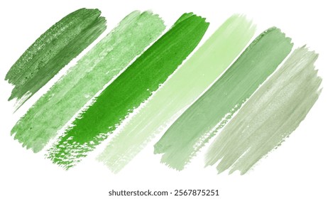 Green paint strokes, textured brush marks, artistic background, nature-inspired colors, abstract design, versatile for projects.