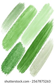 Green paint strokes, textured brush marks, abstract design, artistic background, nature-inspired colors, versatile use.