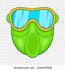 Green Paintball Mask Icon In Cartoon Style On A Background For Any Web Design 