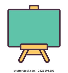 Green painting easel color icon	
