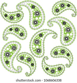 Green Paisley design