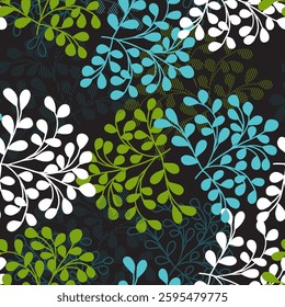 Green Paisley Leaves Symphony Garden Pattern can be use for background and apparel design