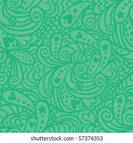 green paisley seamless pattern