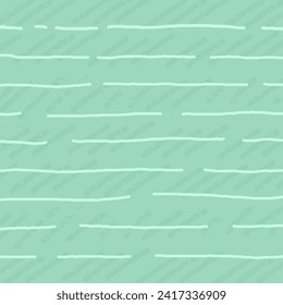 green, pale background with brush texture effect, weave plaid style fine broken lines. Irregular check repeat pattern. Square diagonal shape, grunge noise texture, distortion