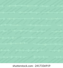 green, pale background with brush texture effect, weave plaid style fine broken lines. Irregular check repeat pattern. Square diagonal shape, grunge noise texture, distortion