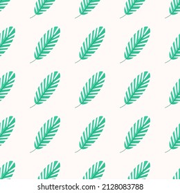 Green palm branch on a light background for web design. Vector image for use in packaging or textile design