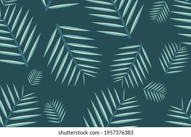 Green palm leaf illustration background