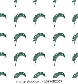Green Palm Leaf. Vector illustration. Seamless background pattern. Floral botanical flower. Wild leaf wildflower isolated. Exotic tropical hawaiian jungle. Fabric wallpaper print texture.