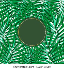 Green palm leaf vector illustration for background. for a summer greeting card or a nature feel