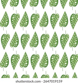 Green Palm Leaves Background. Seamless Pattern. Summer Pattern. Tropical Leaves