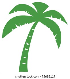 Green Palm Three Silhouette