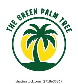 Green Palm Tree Natur Logo Design