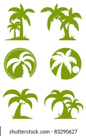 Green Palm tree set
