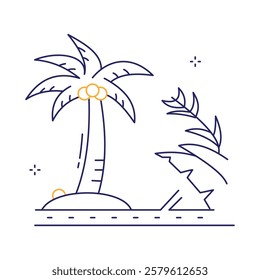 Green Palm Tree Tropical Vector Icon Design