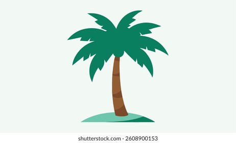 Green Palm Tree Vector Icon.
