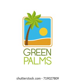 Green palms symbol