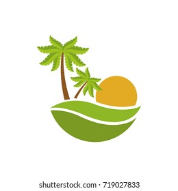 Green palms symbol
