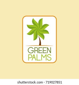 Green palms symbol