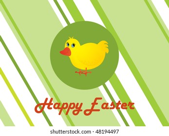 green panel lines background with isolated cute duckling