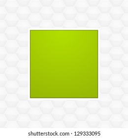 Green Panel on a White Honeycomb Background
