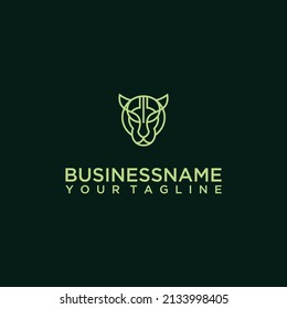 green panther minimalist logo design